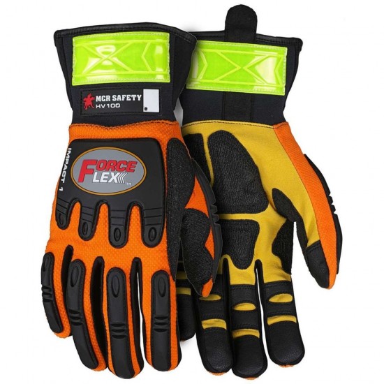 MCR Safety High-Vis Kevlar Padded Work Gloves - Single Pair
