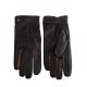 Men’s Bespoke Winter Gloves Deerskin Rabbit Fur Lined Dark Brown/Cork