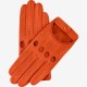 Alessa (orange) - lambskin leather driving gloves
