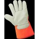 High-Visibility Standard-Grade Cowhide Leather Insulated Gloves with Safety Cuff