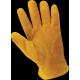 Russet Color Standard-Grade Cowhide Split Leather Fleece-Lined Drivers Gloves -