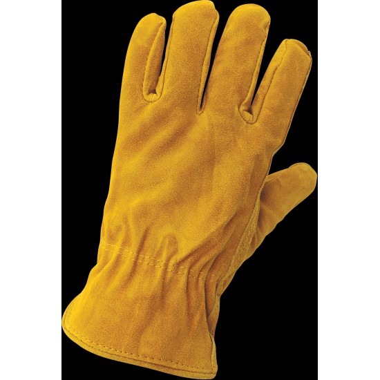 Russet Color Standard-Grade Cowhide Split Leather Fleece-Lined Drivers Gloves -