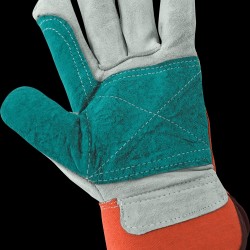 Economy High-Visibility Split Cowhide Leather Double Palm Gloves