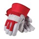 Top Grain Goatskin Leather Palm Glove with Fabric Back - Rubberized Safety Cuff