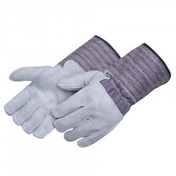 Premium Leather Palm Gloves with 2 Layer Palm, Safety Cuff