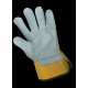 Cotton Duck Work Gloves with Leather Palm, Safety Cuff