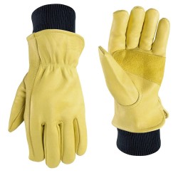 Premium Insulated Water Resistant Grain Cowhide Leather Gloves with Reinforced Palm 