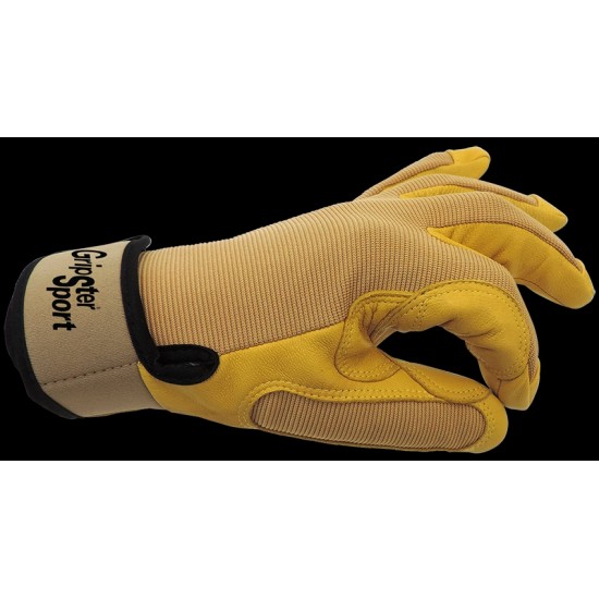 Gripster® Sport Ergonomic Premium-Grade Grain Goatskin Leather Palm Belaying/Rappelling Climbing Gloves
