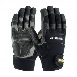 AV Synthetic Leather Palm with Anti-Vibration Pads and PVC Grip - Wrist Strap