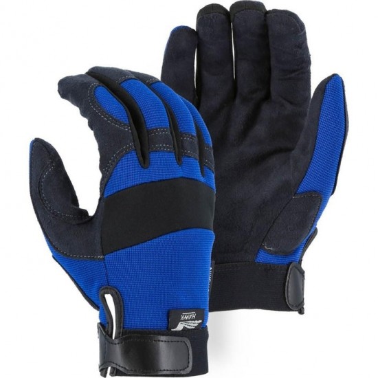 Mechanics Gloves with Armor Skin Palm - Adjustable Wrist Velcro