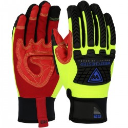 Safety Rigger Synthetic Leather Double Palm with Silicone Grip and Fabric Back