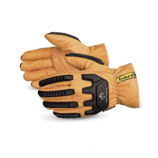Superior Winter Endura Oilbloc Goatskin Kevlar-Lined Impact-Resistant and Thinsulate-Lined Driver Gloves, ANSI Cut Level A5
