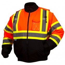 Custom Pyramex Type R Class 3 High-Vis Waterproof Quilt Lined Jacket with X-Back