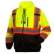 Custom Pyramex Type R Class 3 High-Vis Zip Black Bottom Sweatshirt with X-Back - High Vis Lime Green