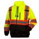 Custom Pyramex Type R Class 3 High-Vis Zip Black Bottom Sweatshirt with X-Back - High Vis Lime Green