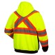 Custom Pyramex Type R Class 3 High-Vis Zip Black Bottom Sweatshirt with X-Back - High Vis Lime Green