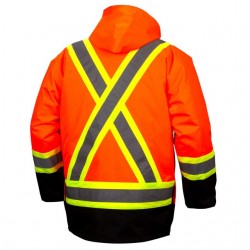 Custom Pyramex Type R Class 3 High-Vis Waterproof 7-in-1 Parka with X-Back - High Vis Orange