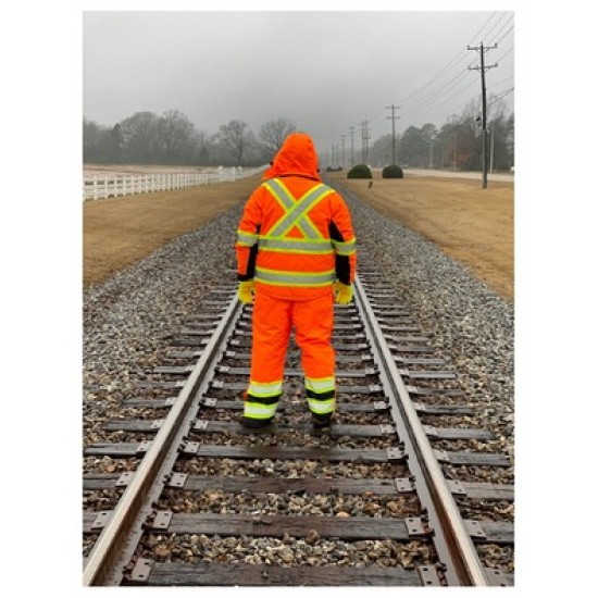 MCR Safety Class 3 Safety Jacket Two Tone Black Bottom X Back Orange