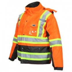 MCR Safety Class 3 Safety Jacket Two Tone Black Bottom X Back Orange