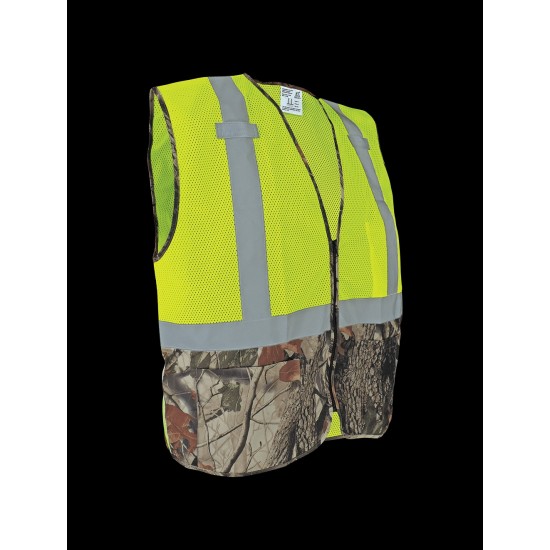 HV High-Visibility Yellow/Green Safety Vest with Camouflage Bottom - GLO