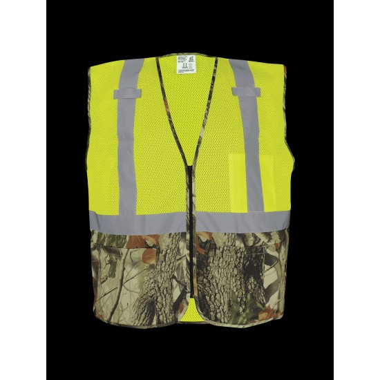 HV High-Visibility Yellow/Green Safety Vest with Camouflage Bottom - GLO