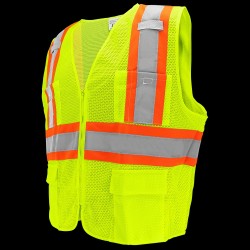 HV High-Visibility Yellow/Green Lightweight Mesh Surveyors Vest - GLO