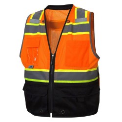 Pyramex Safety Series Type R Class 2 Two-Tone Black Bottom Safety Vest