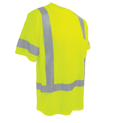  HV Self-Wicking High-Visibility Yellow/Green Short-Sleeved Shirt with Reflective