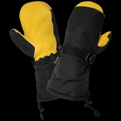 Premium-Grade Grain Deerskin Leather Palm, Low Temperature, Waterproof, Insulated Chopper Mittens