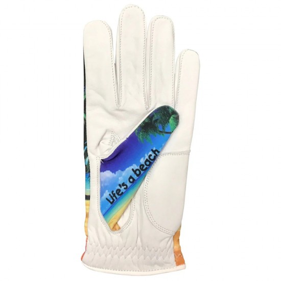 Beach Scene Women's Golf Glove With Ball Marker