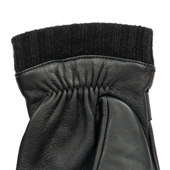 Mario (black) - lambskin leather driving gloves & touchscreen