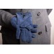 Navy Blue Gray Suede Unlined Leather Mens Gloves with Button by Fort Belvedere