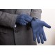 Navy Blue Gray Suede Unlined Leather Mens Gloves with Button by Fort Belvedere