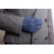 Navy Blue Gray Suede Unlined Leather Mens Gloves with Button by Fort Belvedere
