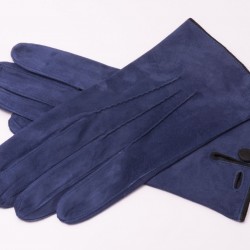 Navy Blue Gray Suede Unlined Leather Mens Gloves with Button by Fort Belvedere