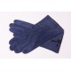 Navy Blue Gray Suede Unlined Leather Mens Gloves with Button by Fort Belvedere