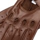 Arezzo - Men's Leather Driving Gloves In Saddle Brown Nappa Leather