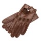 Arezzo - Men's Leather Driving Gloves In Saddle Brown Nappa Leather