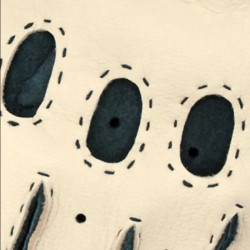 Rome - Men's Deerskin Driving Gloves Creme & Blue