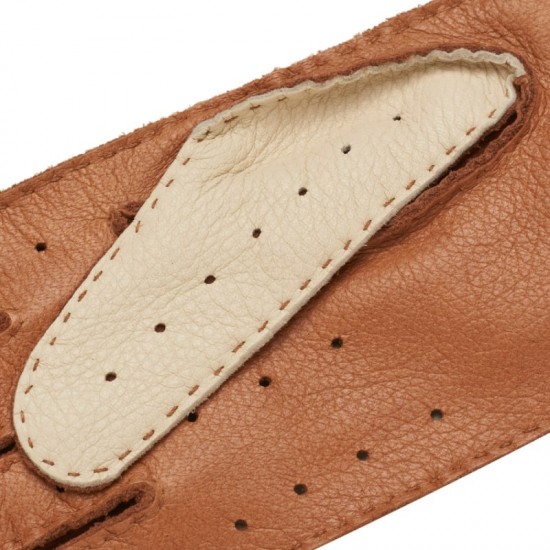 Rome - Men's Deerskin Driving Gloves in Creme & Natural