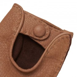 Rome Spring - Men's Deerskin Fingerless Driving Gloves In Coco