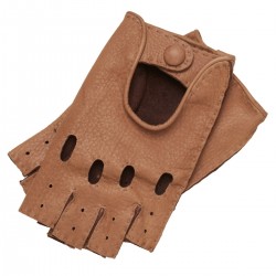 Rome Spring - Men's Deerskin Fingerless Driving Gloves In Coco