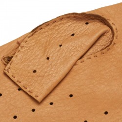 Rome Spring - Men's Deerskin Fingerless Driving Gloves In Natural