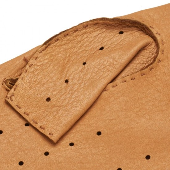 Rome Spring - Men's Deerskin Fingerless Driving Gloves In Natural