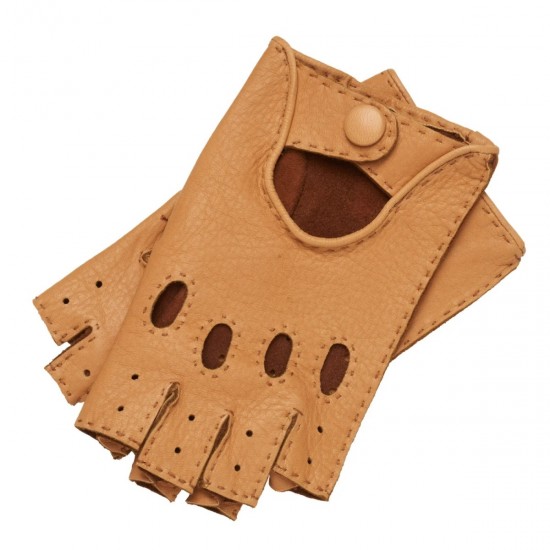 Rome Spring - Men's Deerskin Fingerless Driving Gloves In Natural