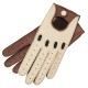 Rome - Men's Deerskin Driving Gloves In Creme & Taupe