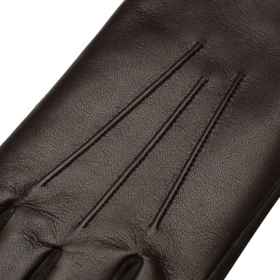 Sassari Men's Nappa Leather Gloves In Dark Brown