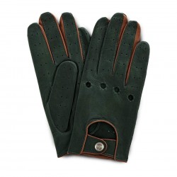 AUTHENTIC RACE MK2 - Leather Driving Gloves - British Green/Cognac
