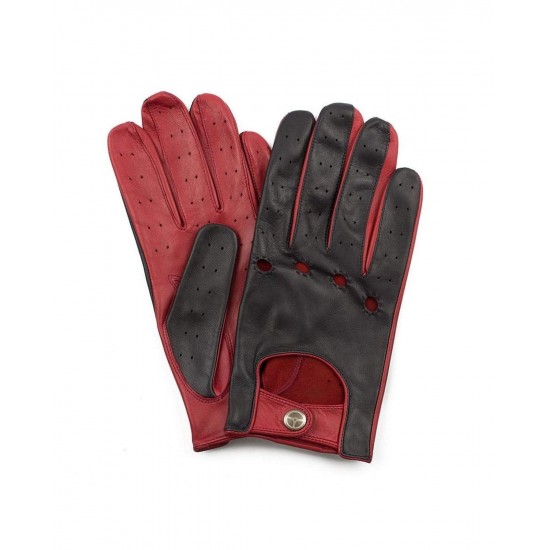 HERITAGE - Leather Driving Gloves - Black/Red