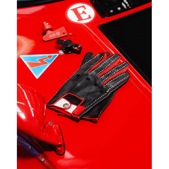 MULSANNE 24 Heures du Mans - Driving Gloves - Hyper Black/Racing Red/Bianco Italia